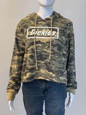 Dickies Green Camo Cropped Hoodie with Logo